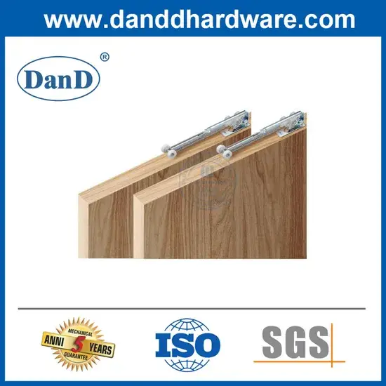 Bộ phụ kiện bản lề cửa barn cho cửa đôi màu bạc - Tạo sự thuận tiện với bánh xe di chuyển hình ảnh 1-description