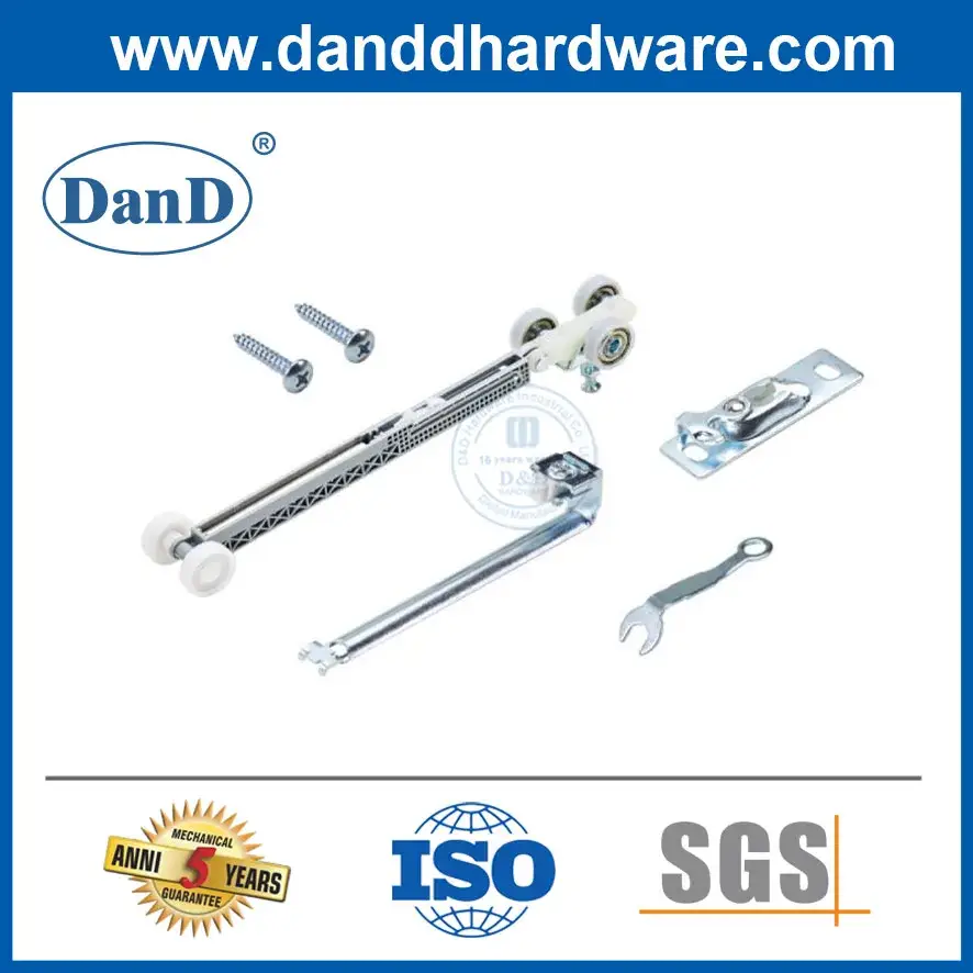 Bộ phụ kiện bản lề cửa barn cho cửa đôi màu bạc - Tạo sự thuận tiện với bánh xe di chuyển