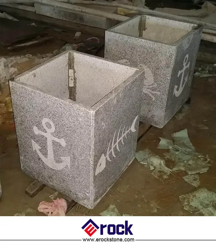 Chậu hoa đá granite mịn, thiết kế đơn giản dành cho dự án trồng cây vườn hình ảnh 13-description