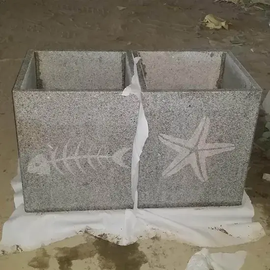 Chậu hoa đá granite mịn, thiết kế đơn giản dành cho dự án trồng cây vườn