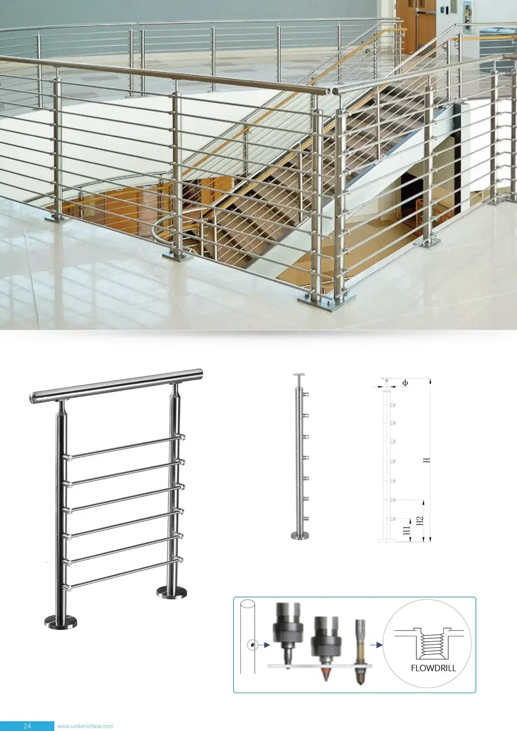 Cách Lắp Đặt Cột Lan Can Kính Kim Loại Cho Bậc Thang Bằng Thép Không Gỉ hình ảnh 5-description