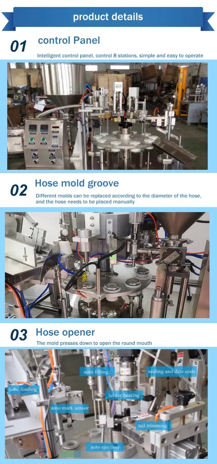 Máy tự động niêm phong ống nhựa và chiết rót sản phẩm làm đẹp của Sinotech hình ảnh 13-description