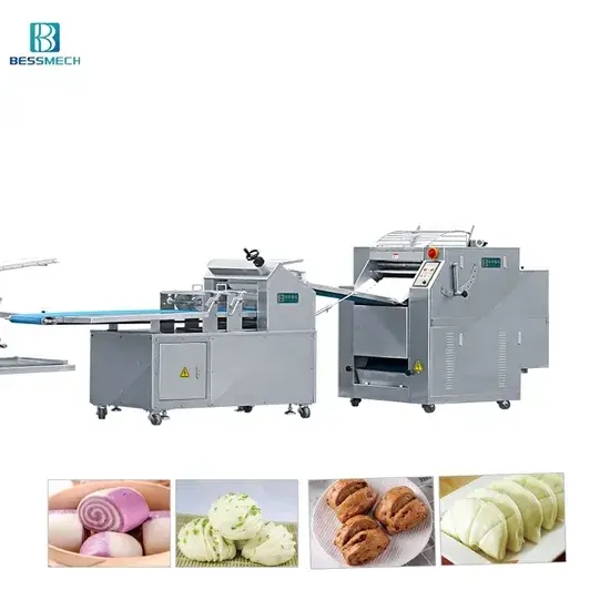 Dây chuyền sản xuất bánh bao thông minh với máy móc chế biến thực phẩm điều khiển bởi trí tuệ nhân tạo