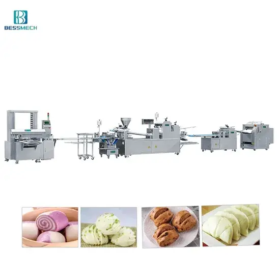 Dây chuyền sản xuất bánh bao thông minh với máy móc chế biến thực phẩm điều khiển bởi trí tuệ nhân tạo