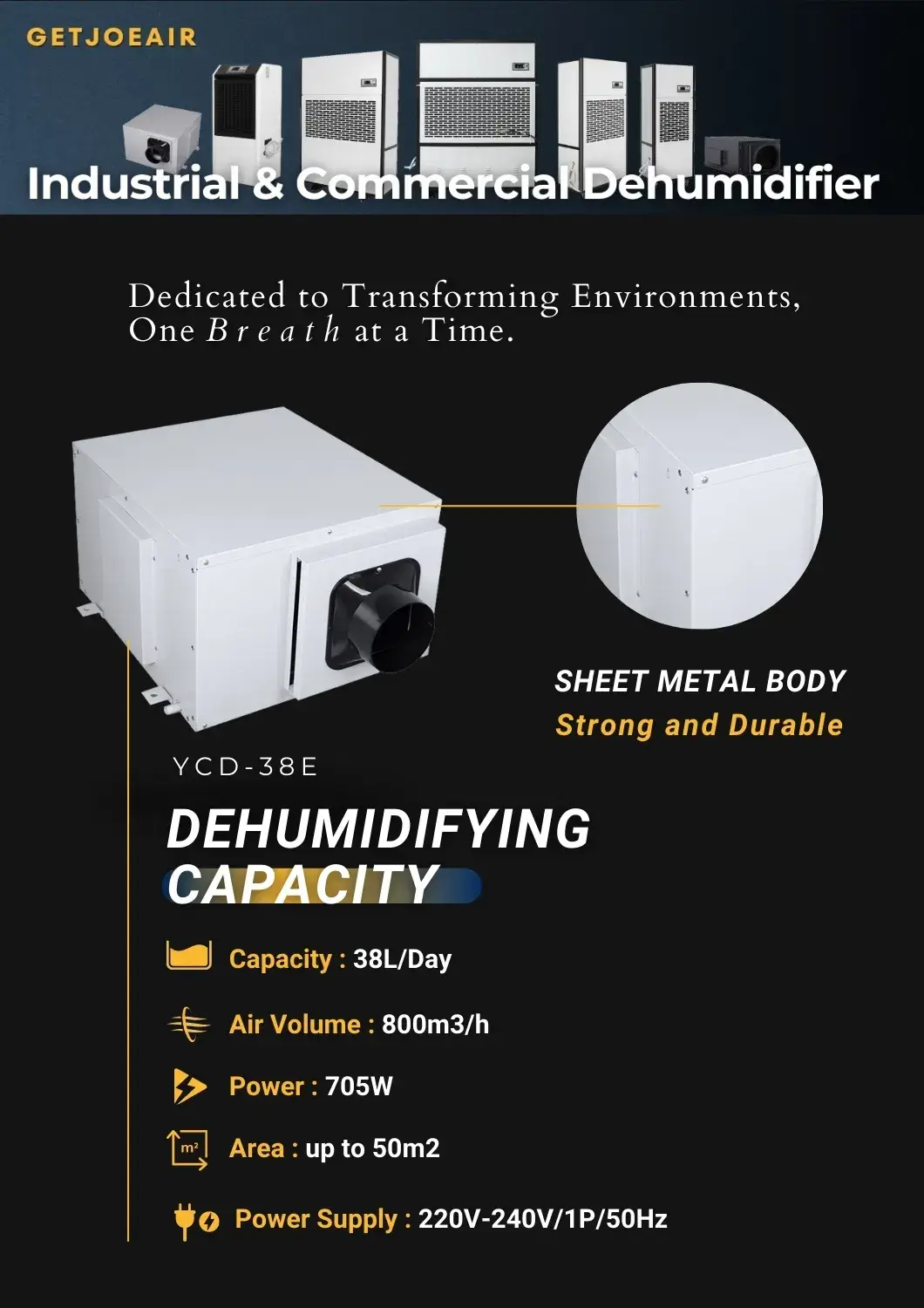 Máy hút ẩm gắn trần 38L - Giải pháp tiết kiệm không gian, kiểm soát độ ẩm yên tĩnh và hiệu quả hình ảnh 10-description