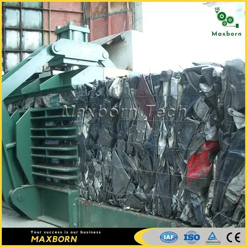 Máy ép tái chế giấy tự động kích thước lớn, sử dụng hai động cơ thủy lực / Máy ép ngang cho tái chế bìa cứng, giấy, thùng carton và nhựa