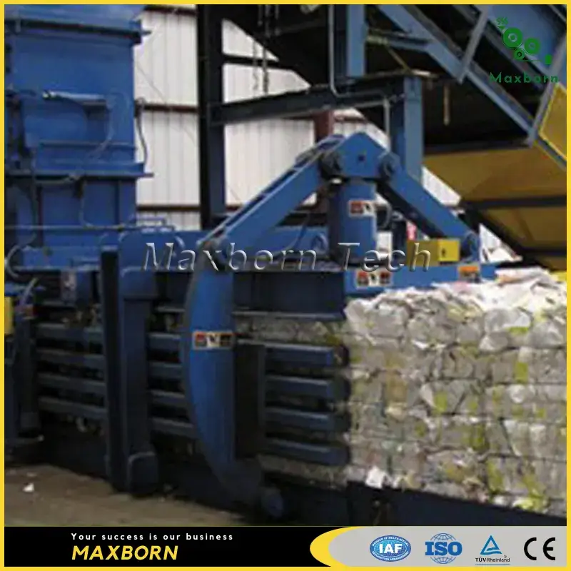 Máy ép tái chế giấy tự động kích thước lớn, sử dụng hai động cơ thủy lực / Máy ép ngang cho tái chế bìa cứng, giấy, thùng carton và nhựa hình ảnh 21-description