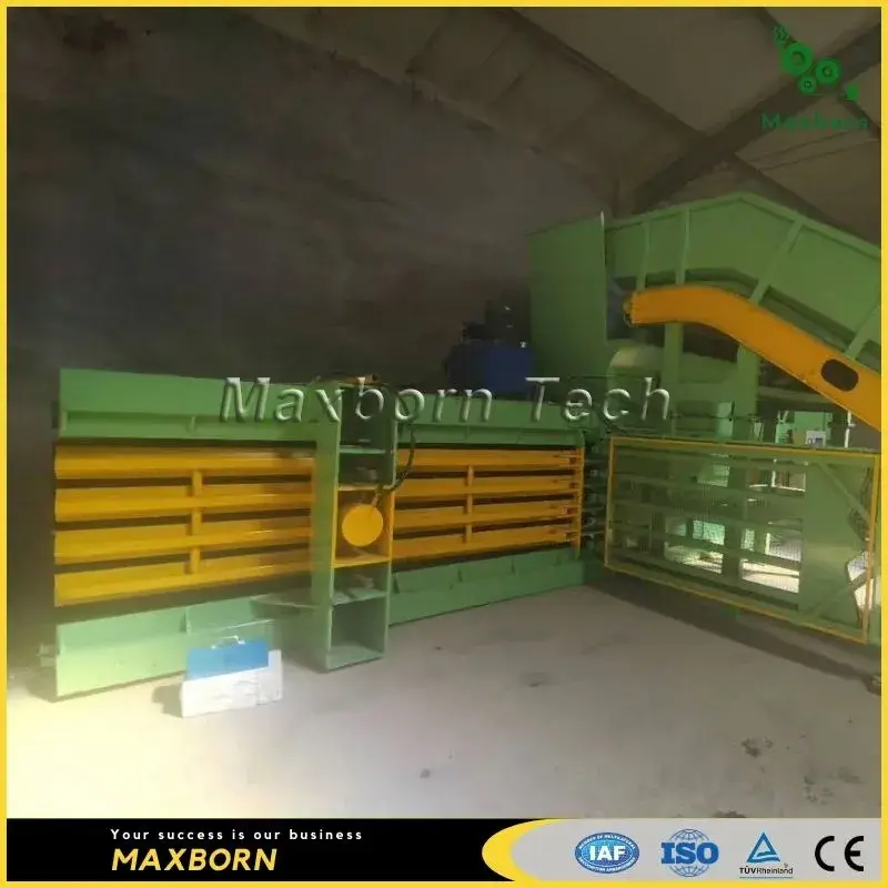 Máy ép tái chế giấy tự động kích thước lớn, sử dụng hai động cơ thủy lực / Máy ép ngang cho tái chế bìa cứng, giấy, thùng carton và nhựa hình ảnh 17-description