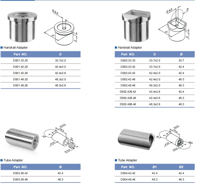 Phụ kiện lan can cầu thang bằng thép không gỉ 304 và 316, kính và tay vịn, dành cho việc lắp đặt hình ảnh 18-description