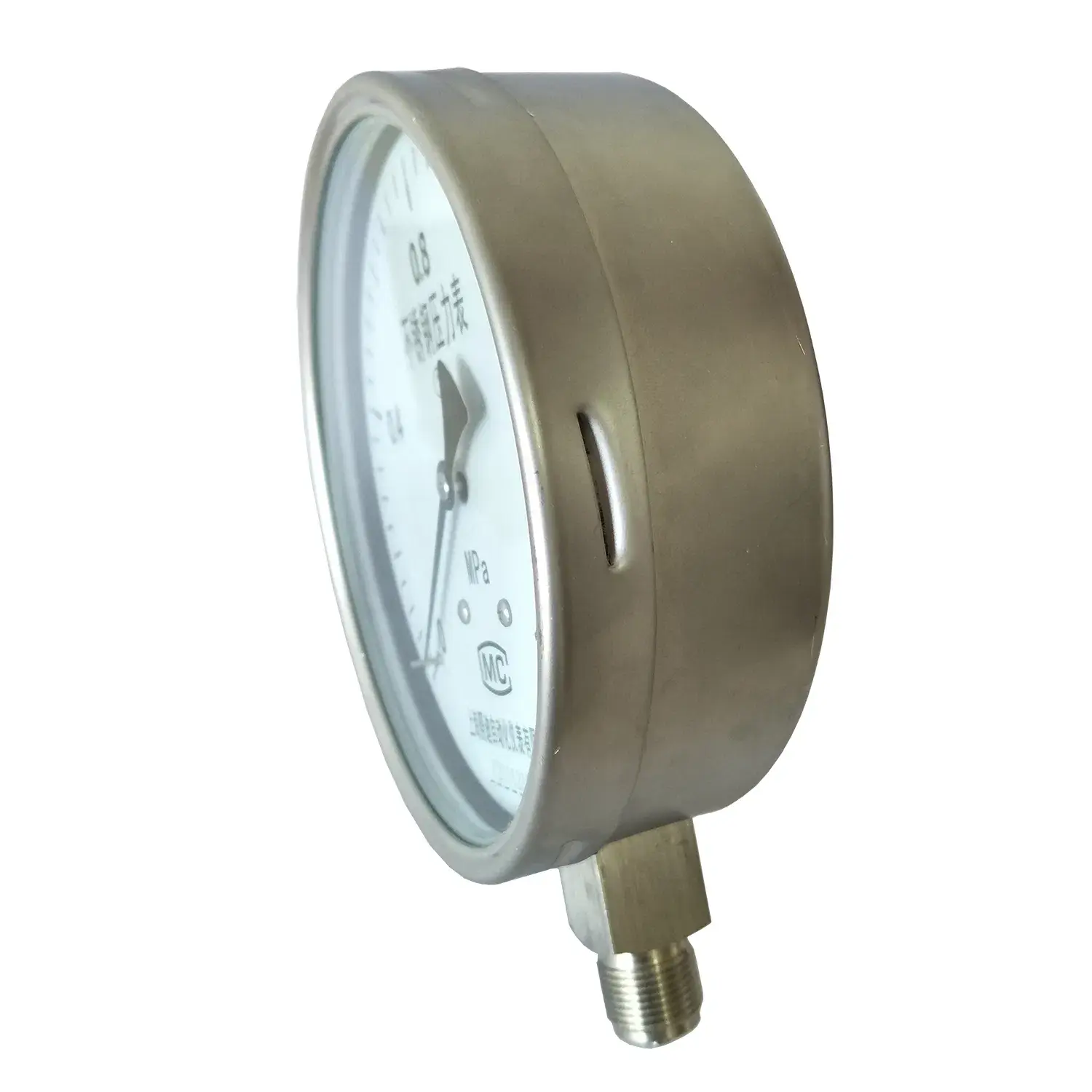 Đồng hồ đo áp suất ống Bourdon vỏ thép không gỉ, phạm vi đo 0-100MPa cho đo áp suất dầu