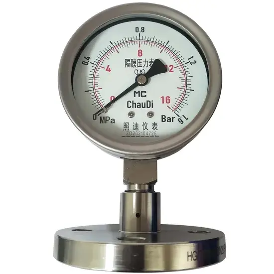 Đồng hồ đo áp suất ống Bourdon vỏ thép không gỉ, phạm vi đo 0-100MPa cho đo áp suất dầu