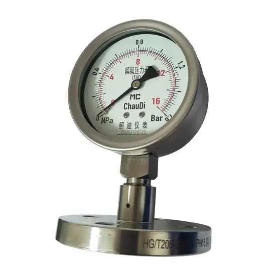 Đồng hồ đo áp suất ống Bourdon vỏ thép không gỉ, phạm vi đo 0-100MPa cho đo áp suất dầu
