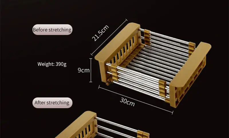 Rổ thoát nước đa năng bằng chất liệu thép không gỉ, tiện dụng cho bếp và bồn rửa hình ảnh 12-description