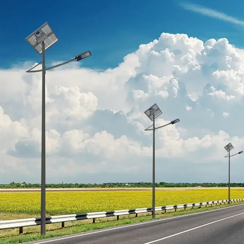 Cột đèn đường hình tròn đa giác bằng thép không gỉ mạ kẽm, có các kích thước 6m, 8m và 10m