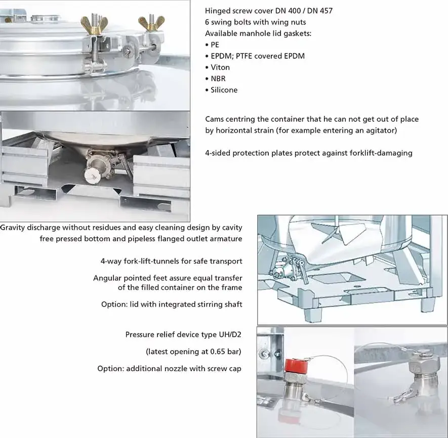 Bồn chứa IBC làm từ inox để lưu trữ hàng hóa hình ảnh 10-description
