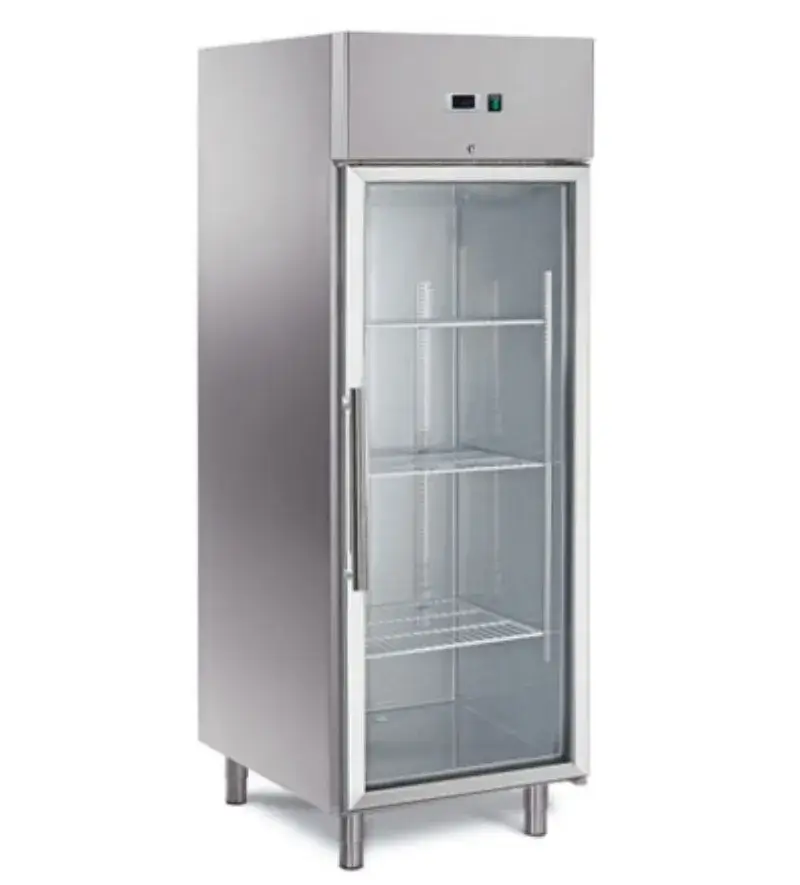 Tủ lạnh đứng với chất liệu thép không gỉ màu bạc phù hợp cho nhà bếp kinh doanh, có thể lắp thêm bánh xe theo nhu cầu hình ảnh 16-description