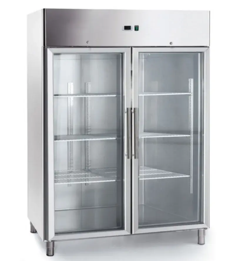 Tủ lạnh đứng với chất liệu thép không gỉ màu bạc phù hợp cho nhà bếp kinh doanh, có thể lắp thêm bánh xe theo nhu cầu hình ảnh 18-description