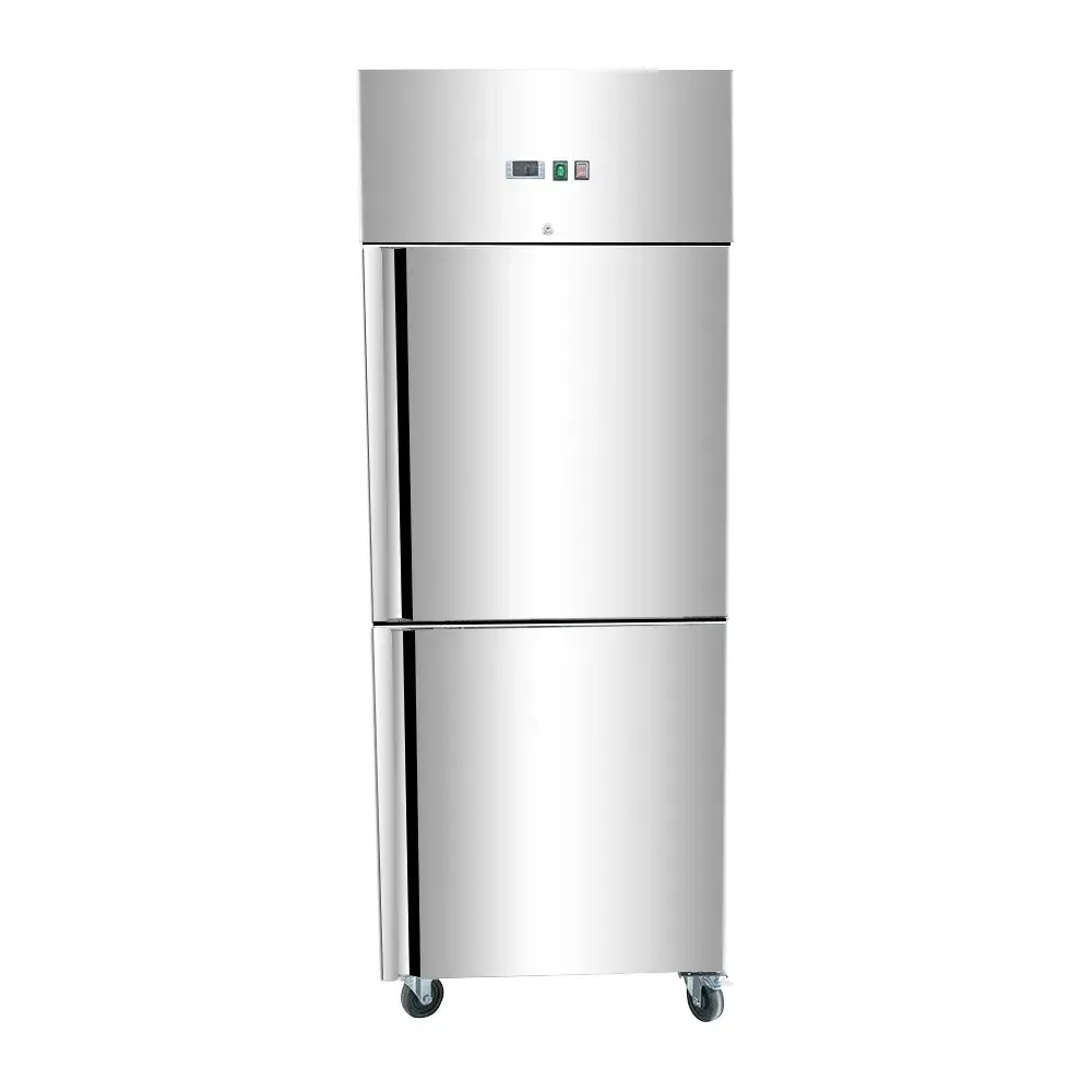 Tủ lạnh đứng với chất liệu thép không gỉ màu bạc phù hợp cho nhà bếp kinh doanh, có thể lắp thêm bánh xe theo nhu cầu hình ảnh 14-description