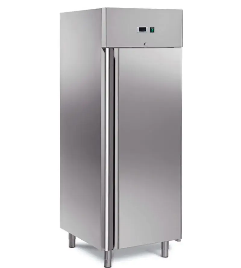 Tủ lạnh đứng với chất liệu thép không gỉ màu bạc phù hợp cho nhà bếp kinh doanh, có thể lắp thêm bánh xe theo nhu cầu hình ảnh 15-description