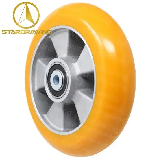 Bánh xe đúc Polyurethane với kích thước 4/5/6/8/10 Inch và 100/125/150/200/254 mm, vật liệu nhôm PU