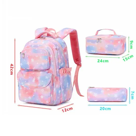 Ba lô trường học unisex: Bộ set in hình bầu trời đầy sao, đề xuất từ nhà cung cấp