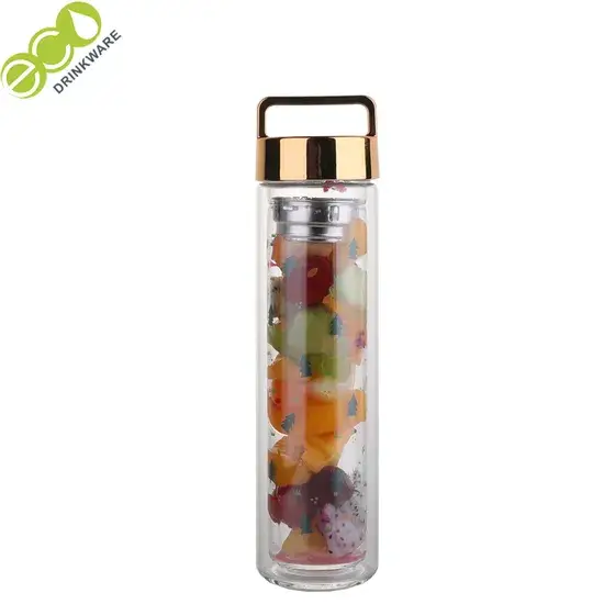 Ly pha trà hai lớp thông minh 450ml/16oz từ thủy tinh borosilicate Ga6080