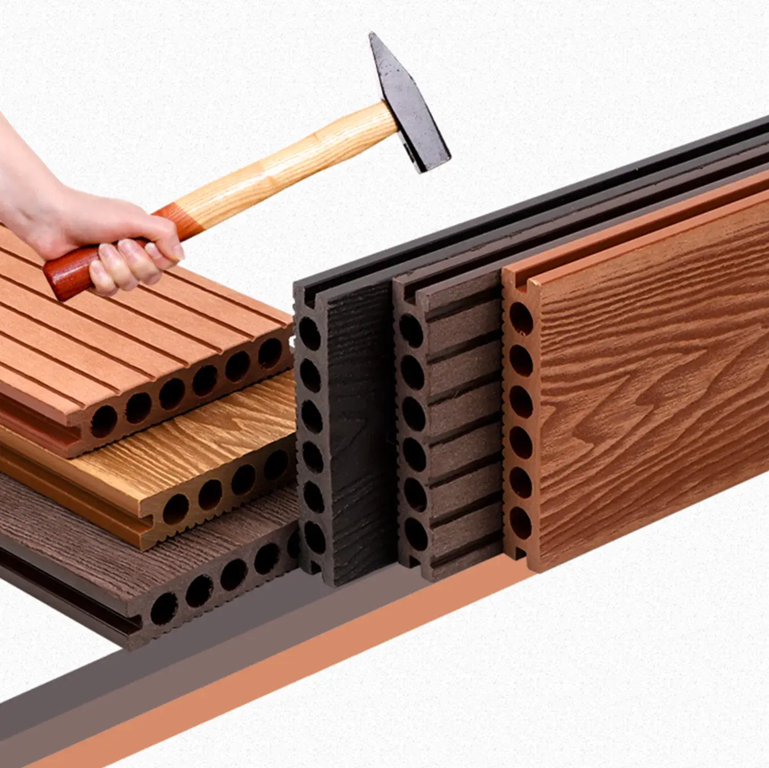 Phong cách sàn ngoài trời WPC với rãnh tạo điểm nhấn thẩm mỹ