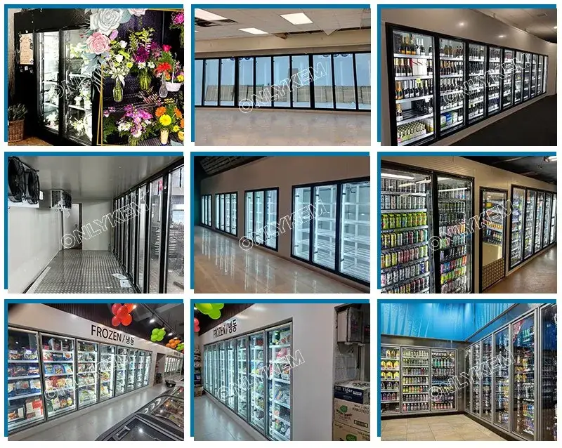 Thiết bị phòng lạnh trưng bày sản phẩm cho khu vực bia với cửa kính tại siêu thị hình ảnh 15-description