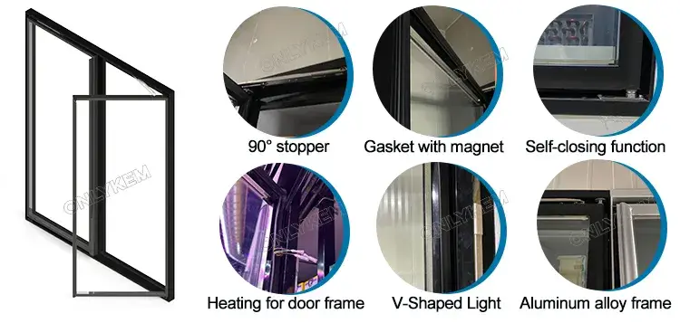 Thiết bị phòng lạnh trưng bày sản phẩm cho khu vực bia với cửa kính tại siêu thị hình ảnh 16-description