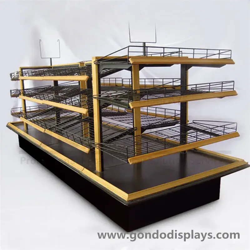 Kệ trưng bày hình chai 4-Tier phù hợp cho cửa hàng siêu thị và bán lẻ