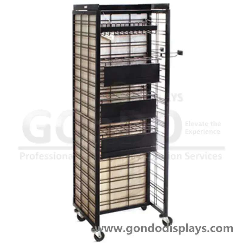 Kệ trưng bày hình chai 4-Tier phù hợp cho cửa hàng siêu thị và bán lẻ
