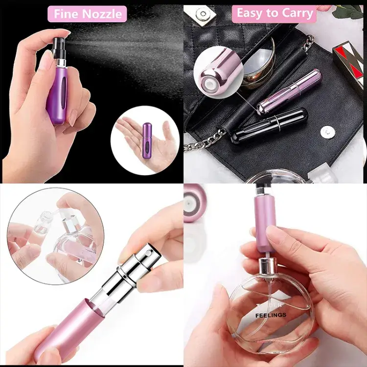 Bình xịt nước hoa mini du lịch 5ml và 8ml tái sử dụng, phong cách Corlorful với nắp nhôm hình ảnh 17-description