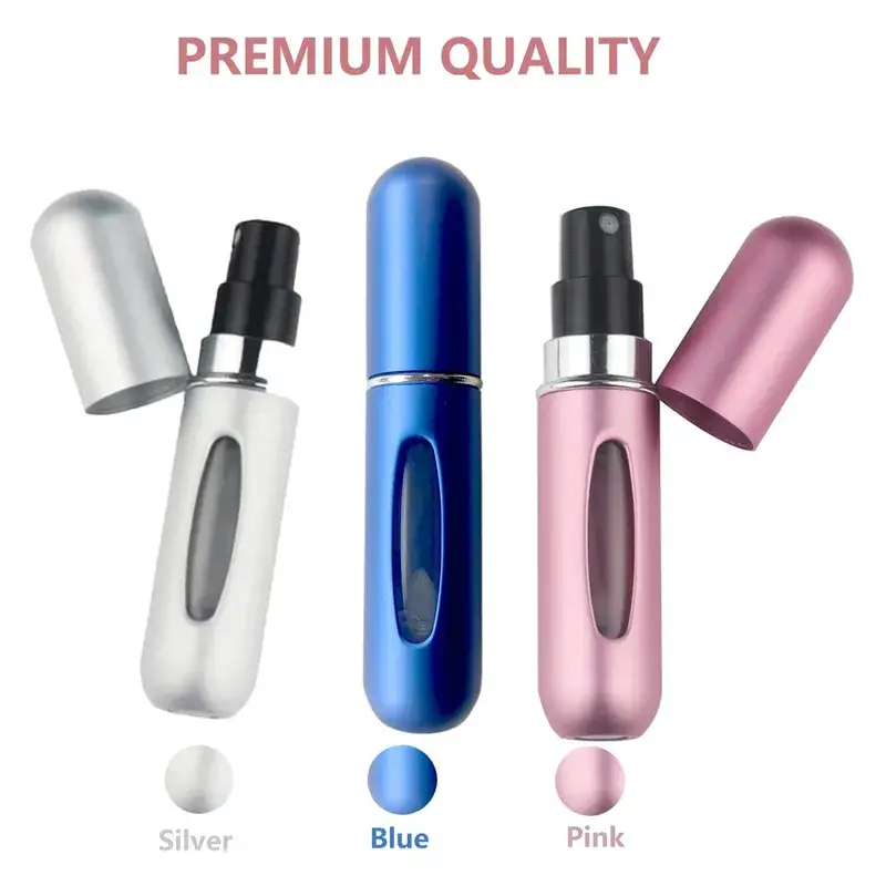 Bình xịt nước hoa mini du lịch 5ml và 8ml tái sử dụng, phong cách Corlorful với nắp nhôm