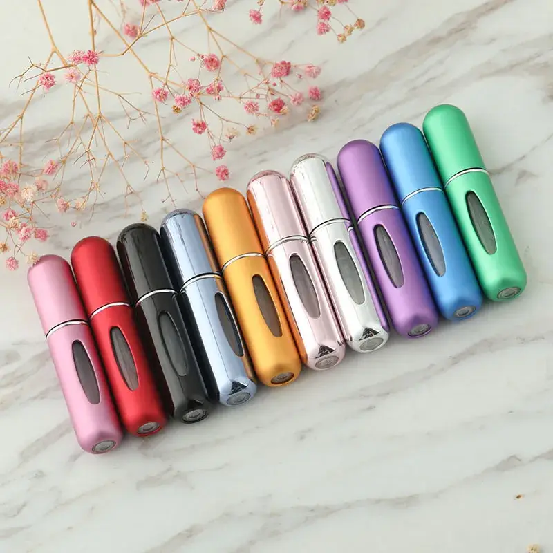 Bình xịt nước hoa mini du lịch 5ml và 8ml tái sử dụng, phong cách Corlorful với nắp nhôm