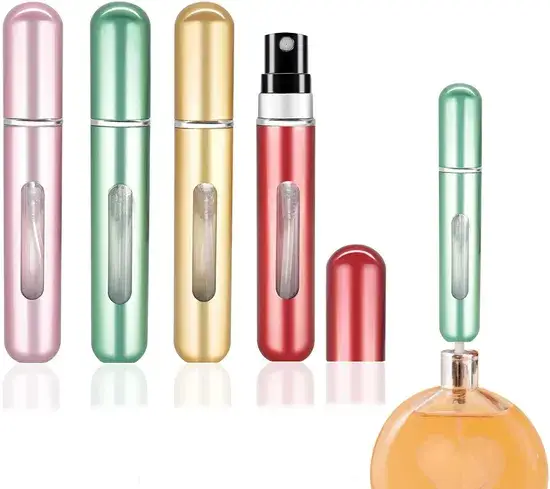 Bình xịt nước hoa mini du lịch 5ml và 8ml tái sử dụng, phong cách Corlorful với nắp nhôm