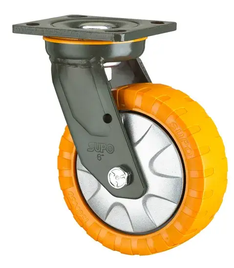 Bánh xe chuyển động với cơ chế khóa an toàn PU cho các dụng cụ di chuyển hàng hải