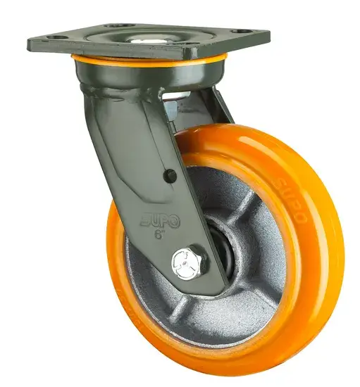 Bánh xe chuyển động với cơ chế khóa an toàn PU cho các dụng cụ di chuyển hàng hải