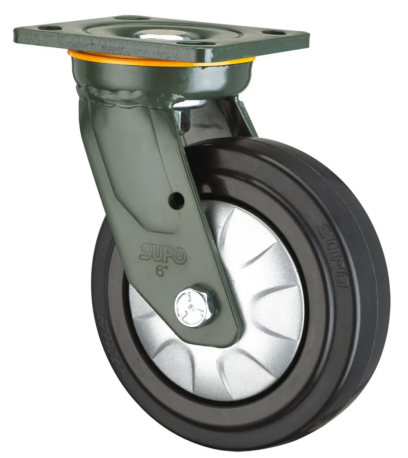 Bánh xe chuyển động với cơ chế khóa an toàn PU cho các dụng cụ di chuyển hàng hải
