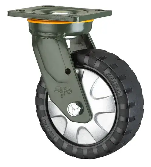 Bánh xe chuyển động với cơ chế khóa an toàn PU cho các dụng cụ di chuyển hàng hải