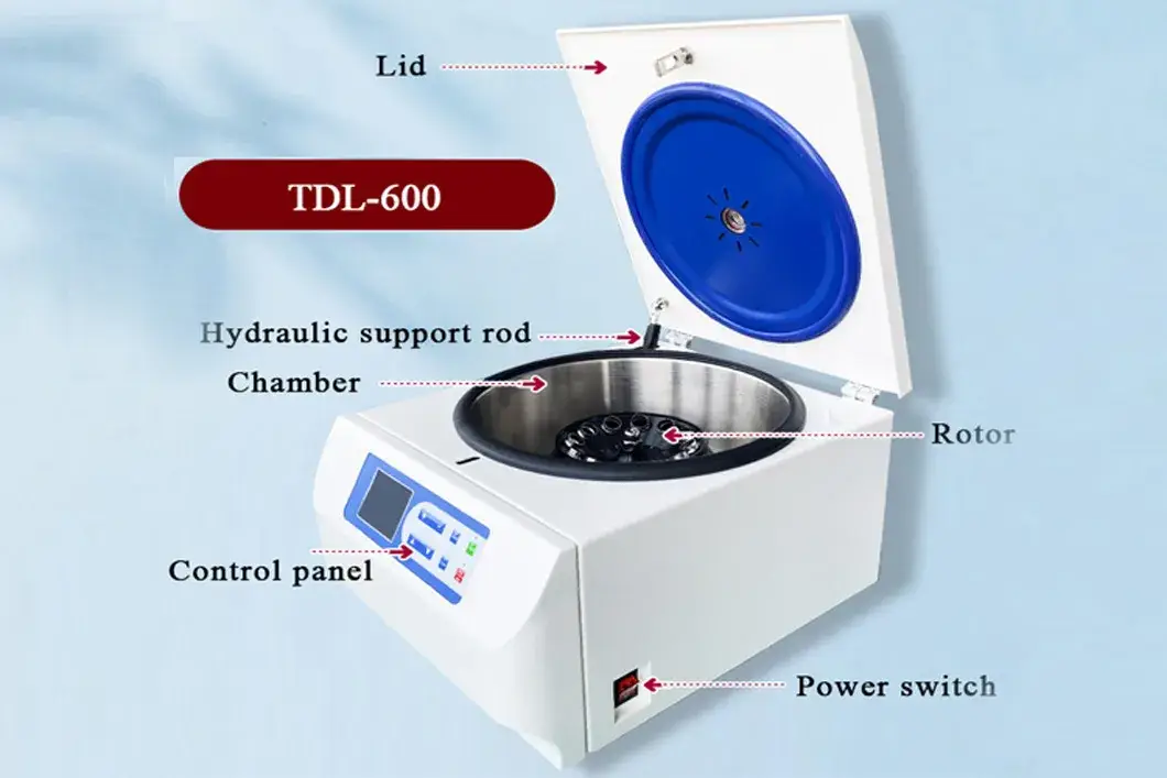 Máy ly tâm di động Tdl-600 PRP - Tốc độ xoay tối đa 6000rpm và chất lượng cao của Rotor hình ảnh 14-description