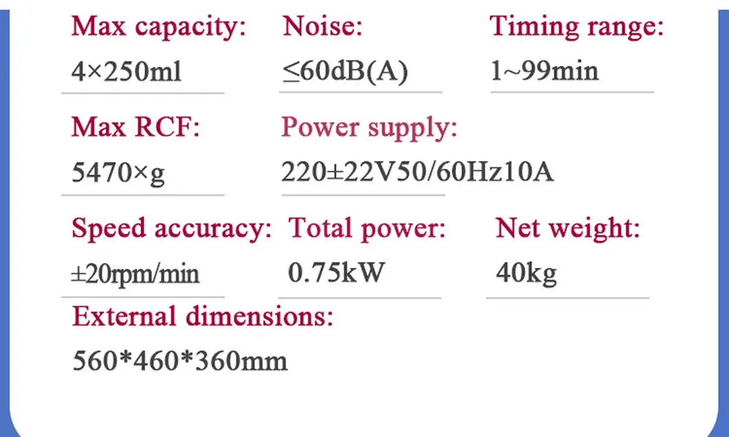 Máy ly tâm di động Tdl-600 PRP - Tốc độ xoay tối đa 6000rpm và chất lượng cao của Rotor hình ảnh 16-description
