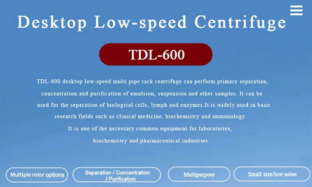 Máy ly tâm di động Tdl-600 PRP - Tốc độ xoay tối đa 6000rpm và chất lượng cao của Rotor hình ảnh 12-description