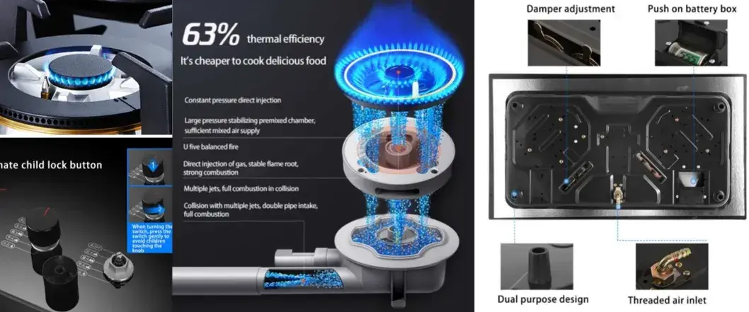 Bếp gas âm kính cường lực với 2 bếp nấu - Giải pháp tiện lợi cho việc nấu ăn hàng ngày hình ảnh 13-description