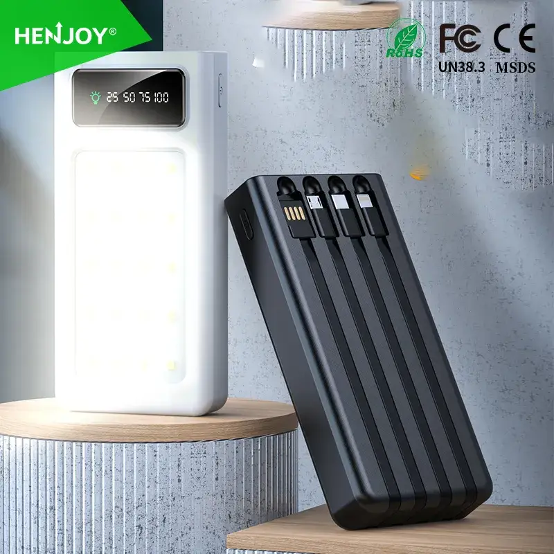 Cục sạc dự phòng hình chữ nhật 20000mAh với công nghệ 4-Line Đèn cắm trại tiên tiến