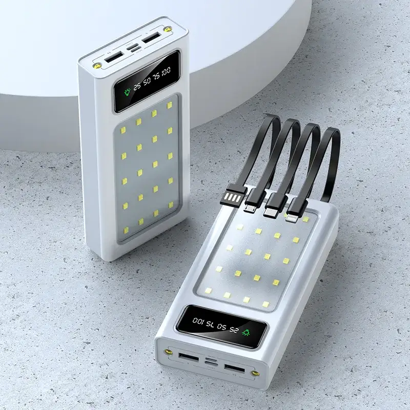 Cục sạc dự phòng hình chữ nhật 20000mAh với công nghệ 4-Line Đèn cắm trại tiên tiến