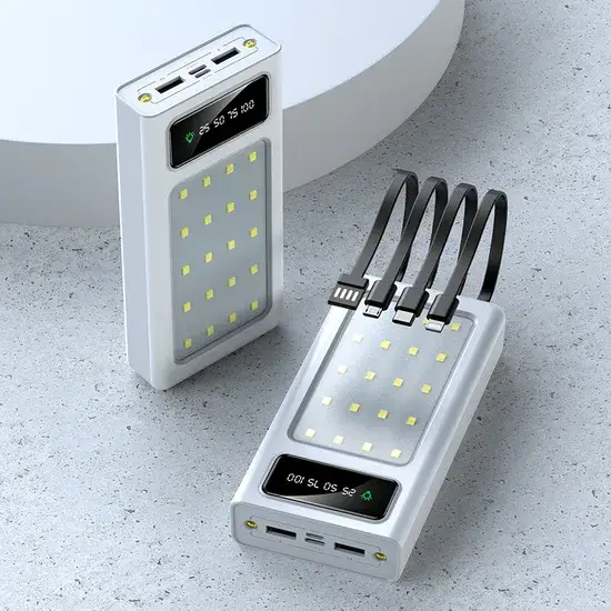 Cục sạc dự phòng hình chữ nhật 20000mAh với công nghệ 4-Line Đèn cắm trại tiên tiến