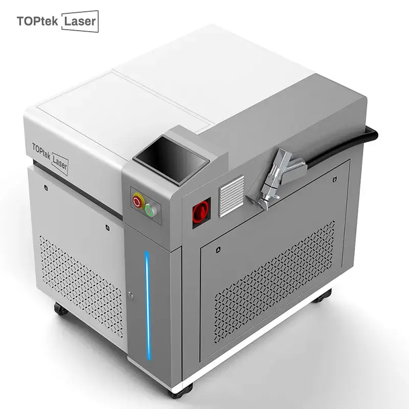 Máy làm sạch laser sợi quang tốc độ cao Toptek, thiết kế châu Âu, di động, hiệu quả trong việc làm sạch gỉ sét