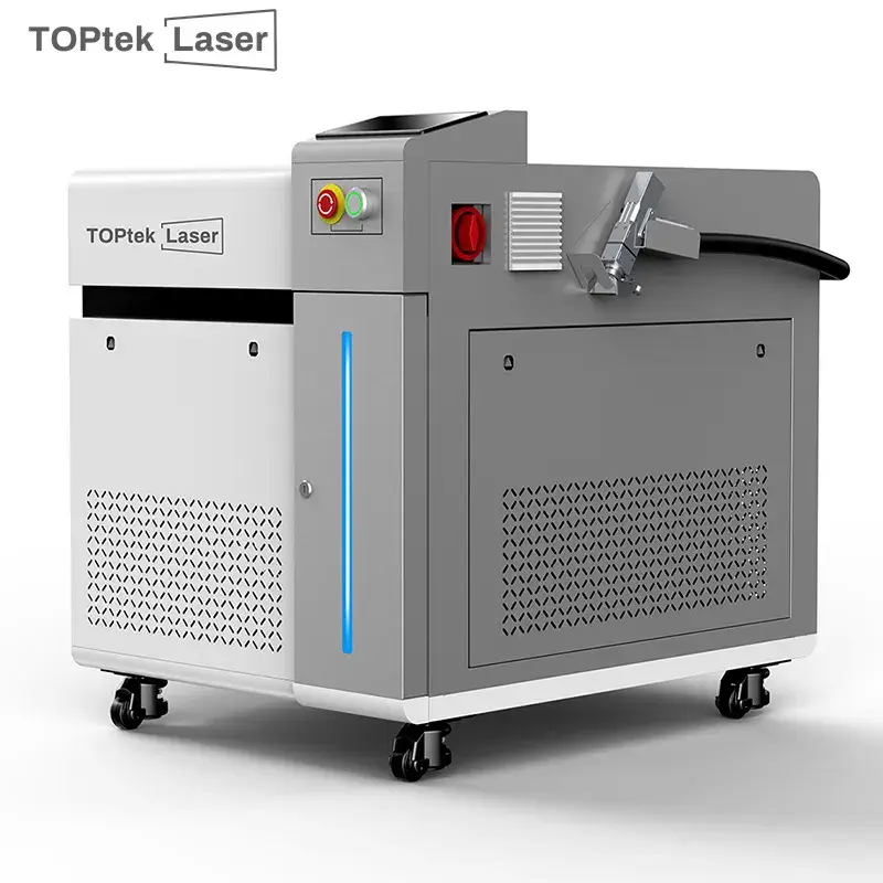 Máy làm sạch laser sợi quang tốc độ cao Toptek, thiết kế châu Âu, di động, hiệu quả trong việc làm sạch gỉ sét