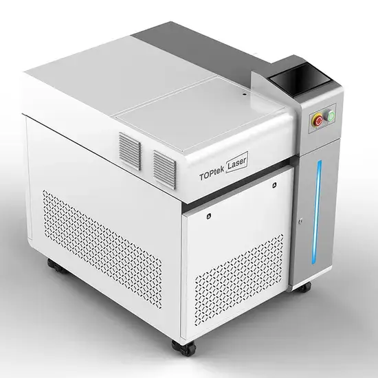 Máy làm sạch laser sợi quang tốc độ cao Toptek, thiết kế châu Âu, di động, hiệu quả trong việc làm sạch gỉ sét
