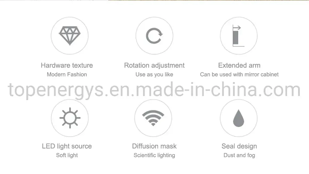 Bộ đèn LED ánh sáng tự nhiên dành cho phòng tắm và gương trang điểm khách sạn, đèn LED điều chỉnh ánh sáng mỹ phẩm hình ảnh 13-description